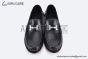 Hermes Karlo Black Smooth Leather Loafer with Silver H Buckle