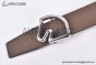 HERMES Tete de Cheval Belt Buckle & Graphite / Craie Reversible Togo & Box 135 Leather Belt