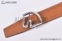HERMES Tete de Cheval Belt Buckle & Noir / Orange Reversible Epsom Leather Belt