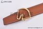 HERMES Tete de Cheval Belt Permabrass Buckle & Noir / Orange Reversible Togo & Box 135 Leather Belt