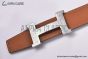 HERMES Constance Touareg Belt Buckle & Noir / Orange Reversible Epsom Leather Belt