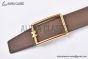 HERMES Tube H Belt Permabrass Buckle & Graphite / Craie Reversible Togo & Box 135 Leather Belt