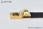 HERMES Lady Rivale Jean 18 YG Buckle & Black Epsom Leather Belt
