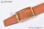 HERMES Tube H Belt Permabrass Buckle & Noir / Orange Reversible Epsom Leather Belt
