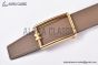 HERMES Tube H Belt Permabrass Buckle & Graphite / Craie Reversible Epsom Leather Belt