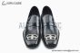 Balenciaga Black Waxed Leather BB Logo Loafer