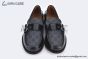 Gucci Monogram Canvas / Black Leather Buckle Loafer