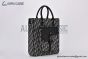 Dior Saddle Tote Bag Beige & Black Oblique Jacquard with Grained Calfskin