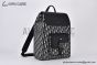 Dior Saddle Backpack with Flap Beige & Black Oblique Jacquard with Black Grained Calfskin