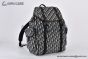 Dior Hit the Road Backpack with Flap Beige & Black Oblique Jacquard with Black Grained Calfskin
