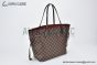 LV Neverfull MM Damier Ebene Canvas Cerise Red & Brown N40599