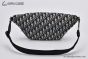Dior Saddle Belt Bag Beige & Black Oblique Jacquard Black Grained Calfskin