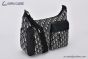 Dior Medium Rider Soft Hobo Bag Beige & Black Oblique Jacquard Black Grained Calfskin