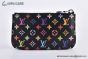 LV x TM Key Pouch Black Murakami Monogram Canvas M13664