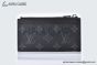 LV Coin Card Holder Black Gray Monogram Eclipse Canvas M69533