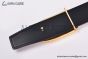 HERMES Jokey Belt Permabrass Buckle & Noir / Orange Reversible Togo & Box 135 Leather Belt