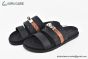 Hermes Jackson Black Epsom & Heritage Brown Leather Sandal
