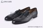 Hermes Paris Black Calf & Croco Patern Leather Loafer