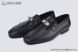 Hermes Karl Black Smooth / Croco Patern Leather Loafer