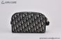 Dior Toiletry Bag Beige & Black Oblique Jacquard with Black Grained Calfskin