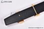 HERMES Constance Touareg Belt Permabrass Buckle & Noir / Orange Reversible Togo & Box 135 Leather Belt
