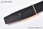 HERMES Tube H Belt Permabrass Buckle & Noir / Orange Reversible Togo & Box 135 Leather Belt