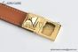 HERMES Lady Rivale Jean 18 YG Buckle & Orange Epsom Leather Belt