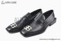 Balenciaga Black Grained Leather BB Logo Loafer