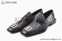Balenciaga Dark Brown Waxed Paterned Leather Loafer