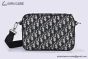 Dior Saddle Triple Pouch Beige & Black Dior Oblique Jacquard