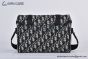 Dior Hit the Road Messenger Bag with Flap Beige & Black Oblique Jacquard with Black Grained Calfskin