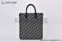 Dior Saddle Tote Bag Beige & Black Oblique Jacquard with Grained Calfskin