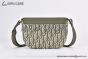 Dior Mini Saddle Messenger Bag with Flap Khaki & Green Oblique Jacquard with Green Grained Calfskin