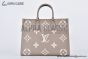 LV OnTheGo MM Bag Monogram Empreinte Leather Cream M45494