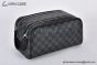 LV Dopp Kit Toilet Pouch Damier Graphite Canvas Black N40127