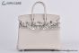 Hermes Birkin 25 Craie Togo Leather Palladium Hardware Fully Handmade
