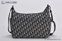 Dior Medium Rider Soft Hobo Bag Beige & Black Oblique Jacquard Black Grained Calfskin