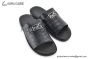 Hermes Izmir Black Croco Patern Leather Sandal with Horse Buckle