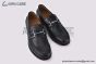 Hermes Slim Silver H Buckle Black Smooth Leather Loafer