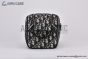 Dior Toiletry Bag Beige & Black Oblique Jacquard with Black Grained Calfskin
