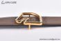 HERMES Tete de Cheval Belt Permabrass Buckle & Graphite / Craie Reversible Togo & Box 135 Leather Belt
