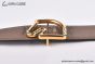 HERMES Tete de Cheval Belt Permabrass Buckle & Graphite / Craie Reversible Epsom Leather Belt