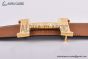 HERMES Constance Touareg Belt Permabrass Buckle & Noir / Orange Reversible Epsom Leather Belt