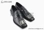 Balenciaga Black Grained Leather BB Logo Loafer