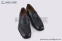 Ferragamo Moccasin with Gancini Ornament Black Stripe Paterned Leather Loafer