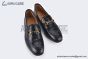 Gucci Black Croco Patern Leather Loafer with Horsebit