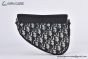 Dior Mini Saddle Bag Beige & Black Oblique Jacquard with Black Grained Calfskin