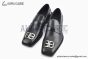 Balenciaga Black Grained Leather BB Logo Loafer
