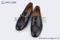 Gucci Black Croco Patern Leather Loafer with Horsebit