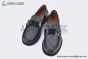 Gucci Monogram Canvas / Black Leather Buckle Loafer
